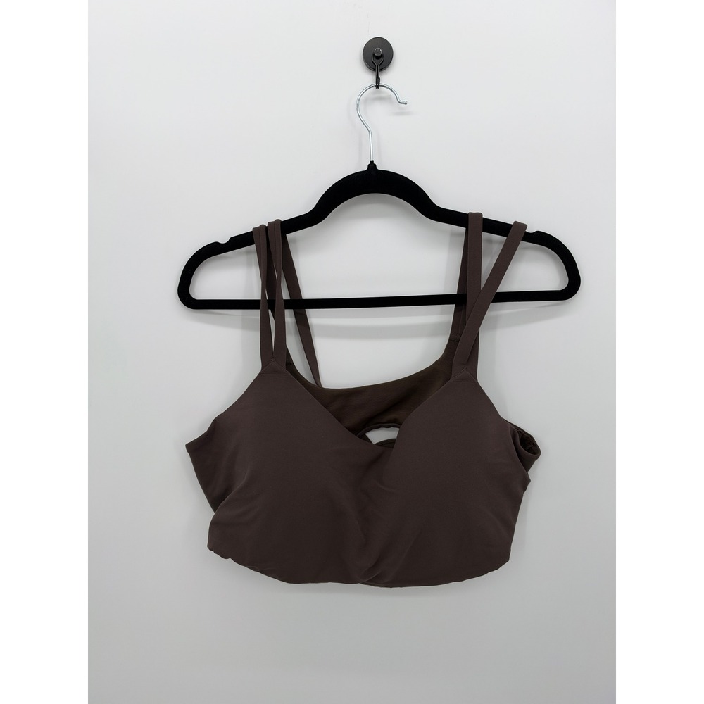 Nike Zenvy Dri-FIT Light Support Strappy Sports Bra Brown XL AS23